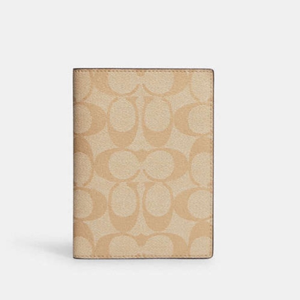 - Authentic Coach  Signature Logo  Passport Case